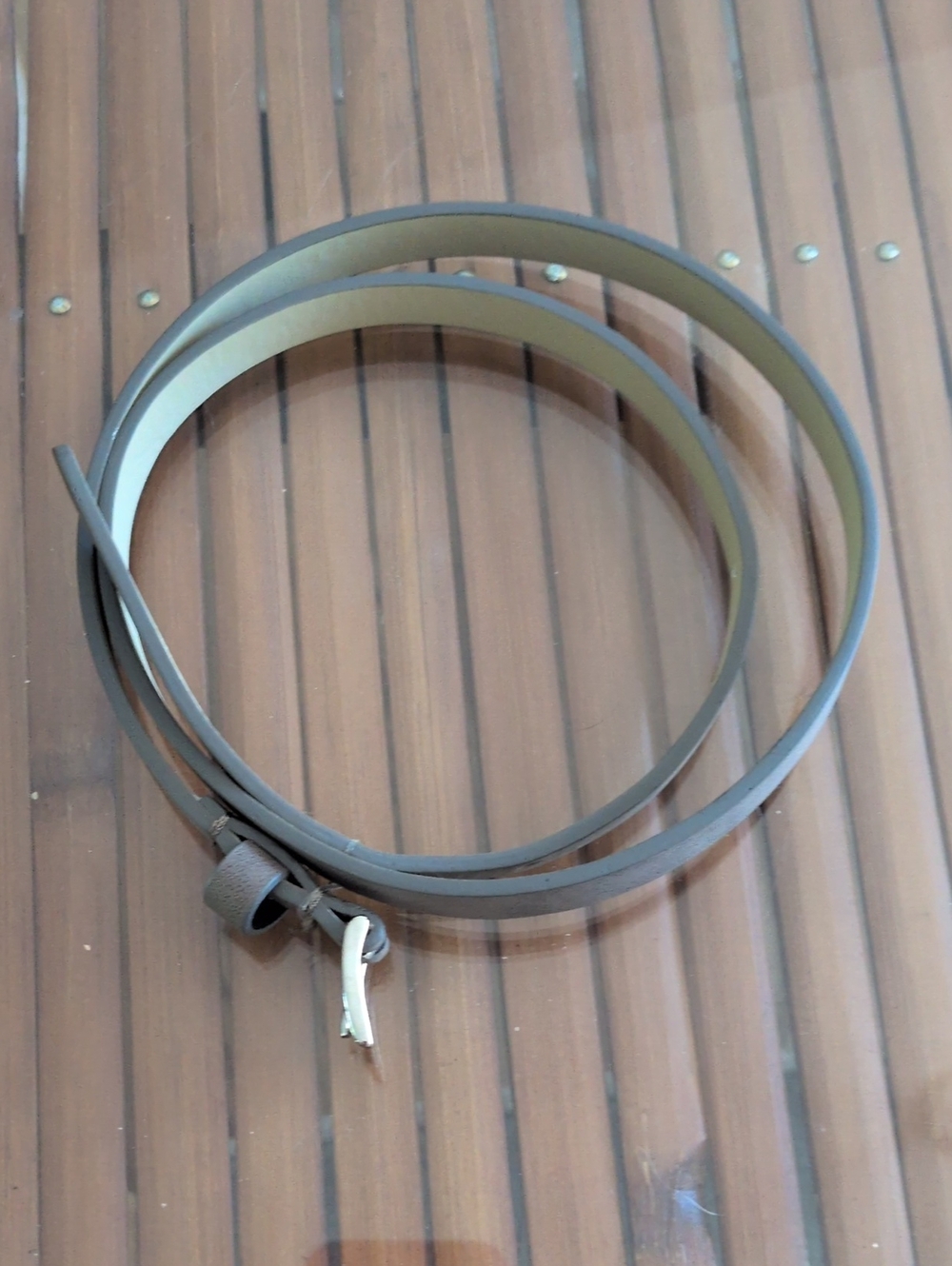 Men's Slim Brown Leather Wrap Belt